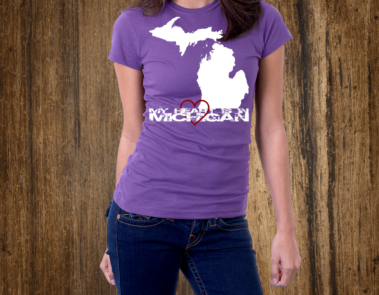 My Heart Is In Michigan T-Shirt Design